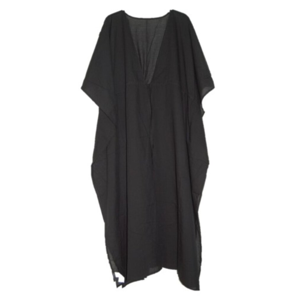 NWT Banana Republic Factory Black Kaftan, Beach Cover-Up, Women Size M/L